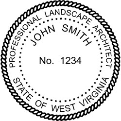 Landscape Architect Seal - Pre Inked Stamp - West Virginia